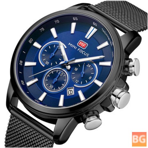 MINI FOCUS MF0142G Men's Quartz Watch with Ultra-Thin Mesh