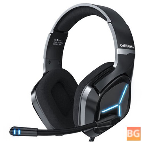 Blue Light Gaming Headset for PC/Laptop with Mic and Stereo Audio