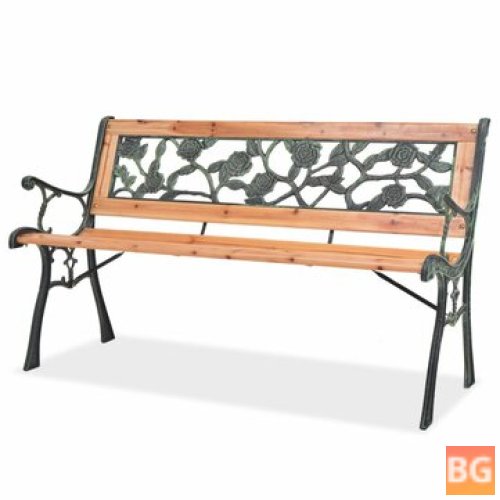 Garden Bench with Wood Grain Top and Legs