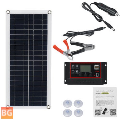 30W Solar Charger with Dual USB Controller for RV and Camping