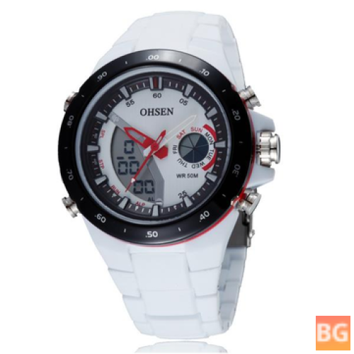 Digital Watch with Analog Alarm - OHSEN AD2802