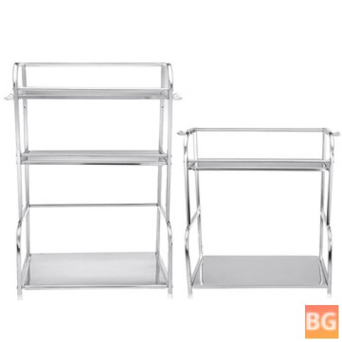 Stainless Steel Kitchen Storage Rack with Hanging Hooks