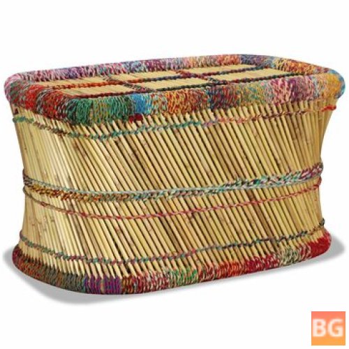 Chindi Table with Details - bamboo multicolour