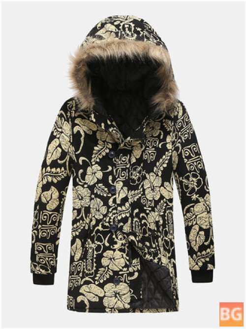 Ethnic Printing Hooded Warm & Casual Coats for Men