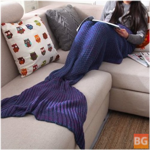 Mermaid Tail Blanket - Handmade Crochet Throw - Super Soft Sofa Bed Mat - Sleeping Bag