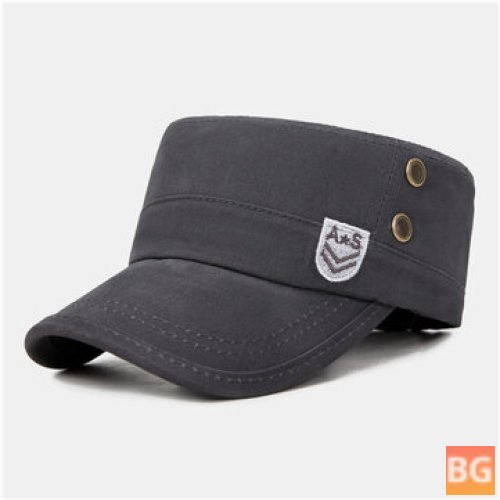 Military Cap with Breathable Holes - Flat Top