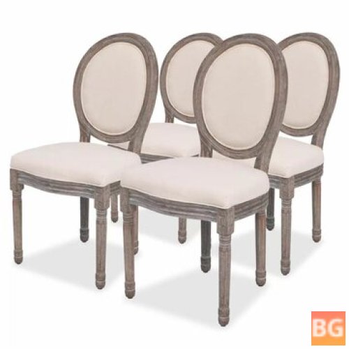 Dining room chairs - 4 pc fabric cream color