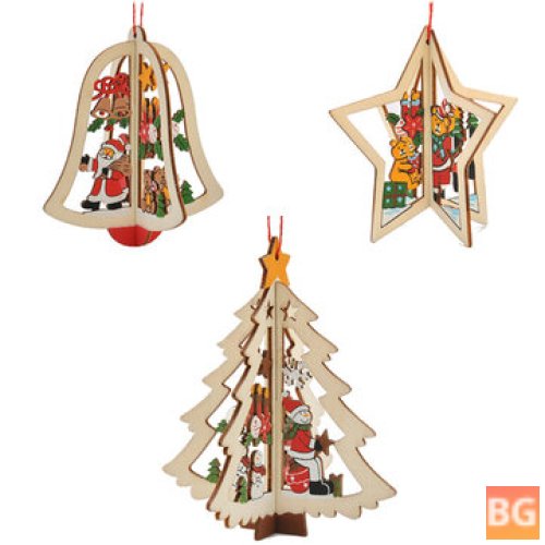 3D Wooden Christmas Ornaments