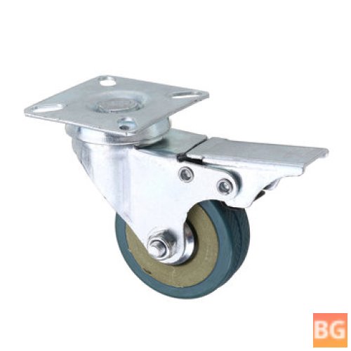 Machifit CC-2503 2 Inch Grey PVC Wheel with Brake - Universal Mute Foot Wheels