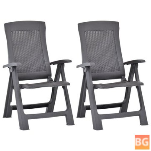 2pc Garden Reclining Chair with Metal Frame