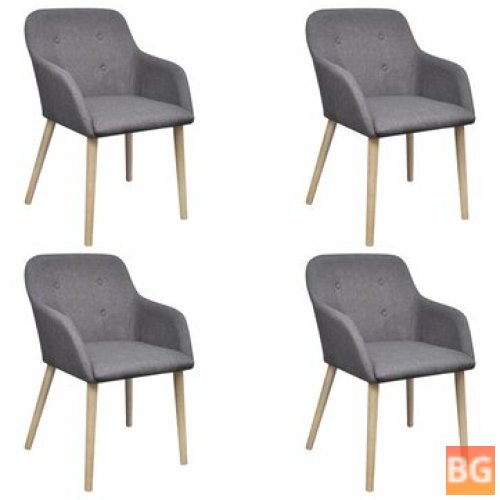 Dining room chairs - 4 pieces fabric and solid oak dark gray