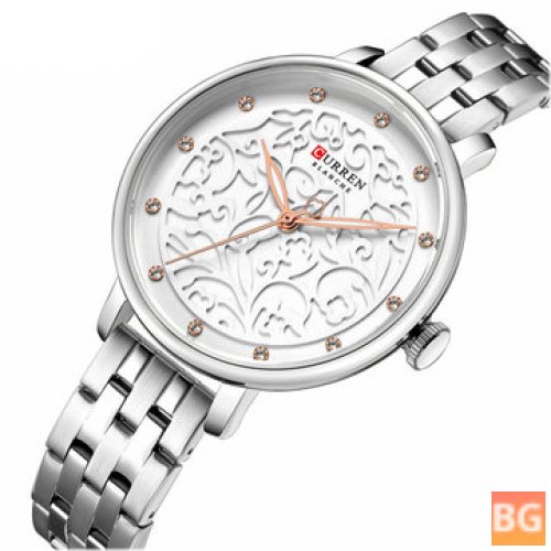 CURREN 9046 3D Dial Display Business Women's Wrist Watch - Steel Band - Quartz Watches