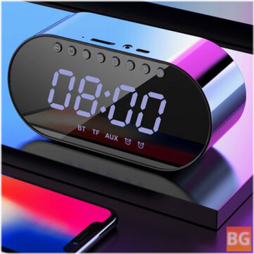 Portable Bluetooth Speaker with Loudspeaker and Double Alarm