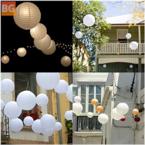 White Round Paper Lanterns - Chinese Hanging Decorations - Decorative Lanterns for Wedding Party