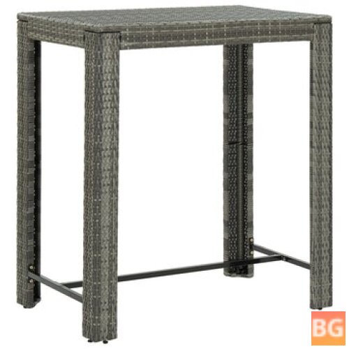 Table with Rattan Top and Legs Gray 39.4