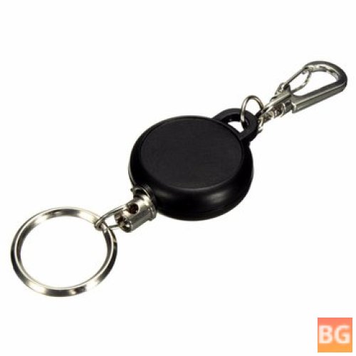 Key Chain with Stainless Steel Cord Holder - Reel Retractable Recoil Belt Clip Key Clip