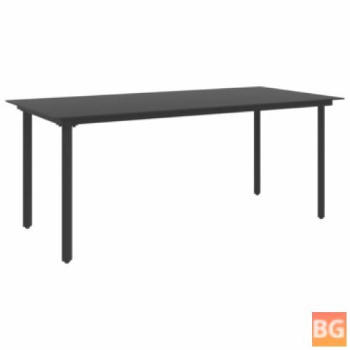 Black Steel and Glass Garden Table