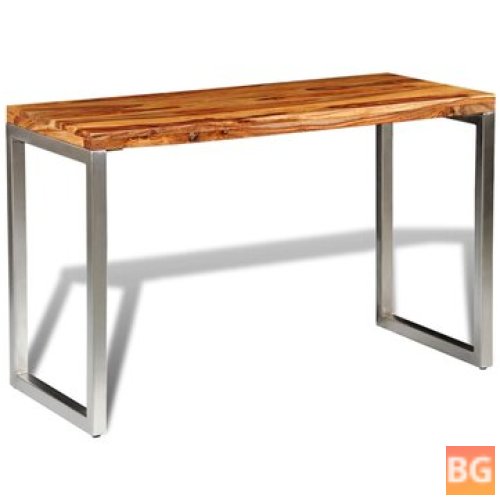 Steel Legs and Wood Table with Sheesham Wood