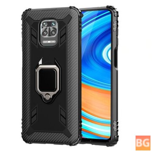 Xiaomi Redmi Note 9S/Pro Max Carbon Fiber Armor Case with Magnetic Ring Bracket