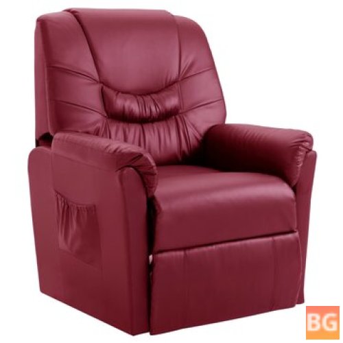 Armchair Wine Red Leatherette Armchair
