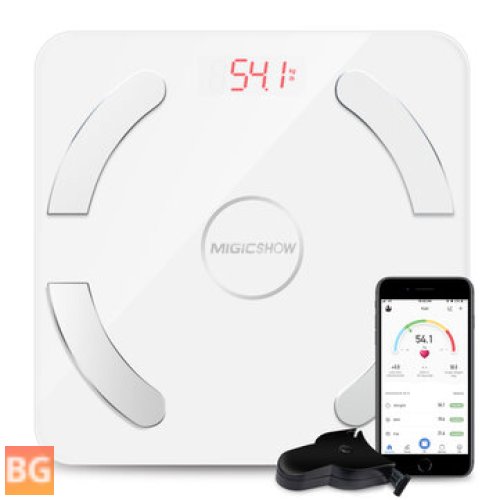 MIGICSHOW Bluetooth 4.0 Smart Body Fat Scale - LED Digital Weight Scale
