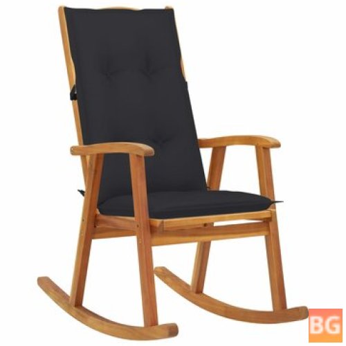 Rocking Chair with Cushions - Solid Acacia Wood