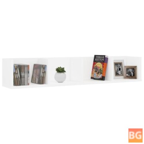 White CD Wall Shelf - 39.4"x7.1"x7