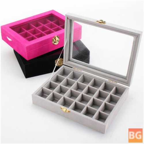 Collectible Box for Earrings with Glass Rings