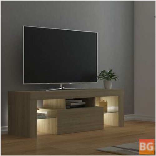 TV Cabinet with LED Lights - Sonoma Oak 47.2