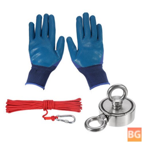 Neodymium Fishing Magnet Set - 10m Rope And Gloves