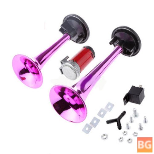 Car Horn kit with two barrels, ultra loud, color 12v, 178db