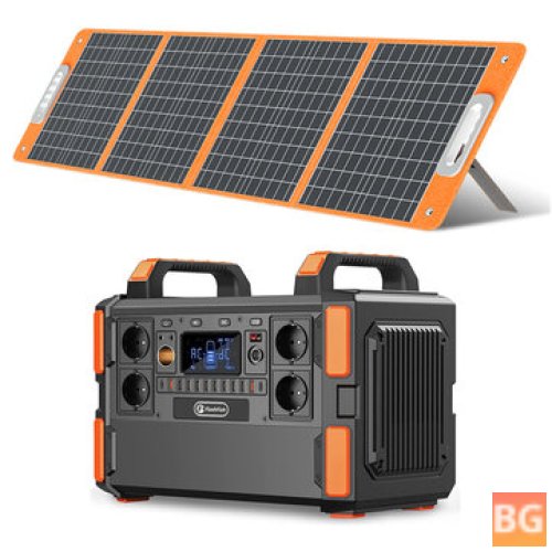 FlashFish F132 1000W Portable Power Station - 100W Solar Panel Emergency Power Supply