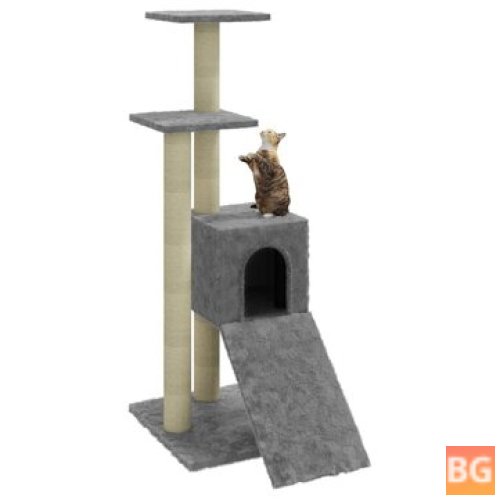 Cat furniture with scratching posts 92 cm light gray