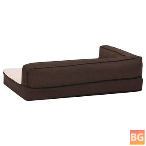 Dog Bed - Ergonomic Linen Look - 75x53 cm - Brown