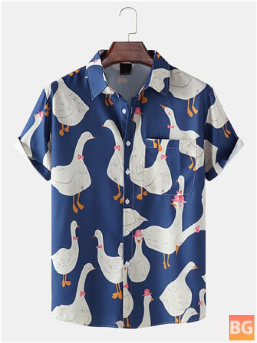 Duck Print Men's Casual Shirts