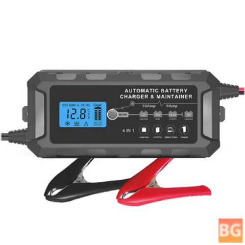 12V Battery Charger for Motorcycle and Car Repair with AGM, GEL, Lithium and LiFePo4 Support