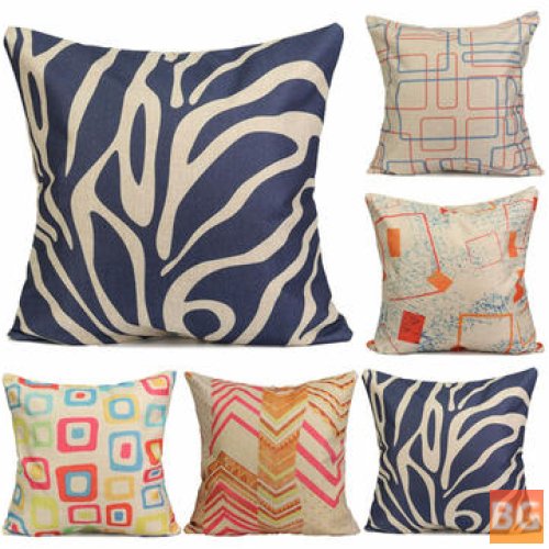 Cotton Throw Pillow Cases with a Geometric Pattern
