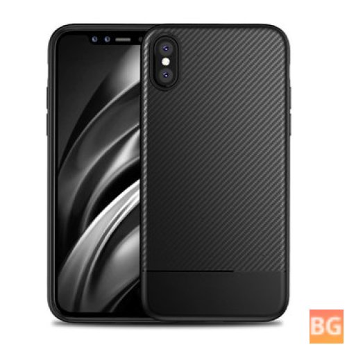 Soft TPU Back Cover for iPhone XS - Carbon Fiber