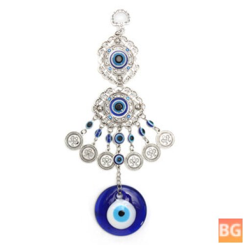 Blue Glass Evil Eye Wall Pendant
