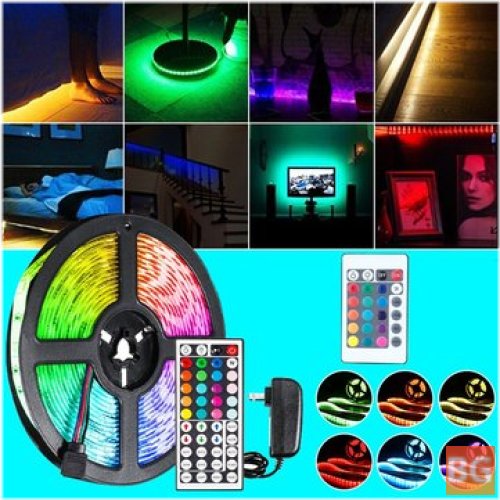 12V RGB LED Strip Light Kit with Remote and Power Adapter