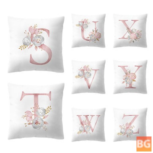 Pillow Cover with a Nordic Style Alphabet Pattern