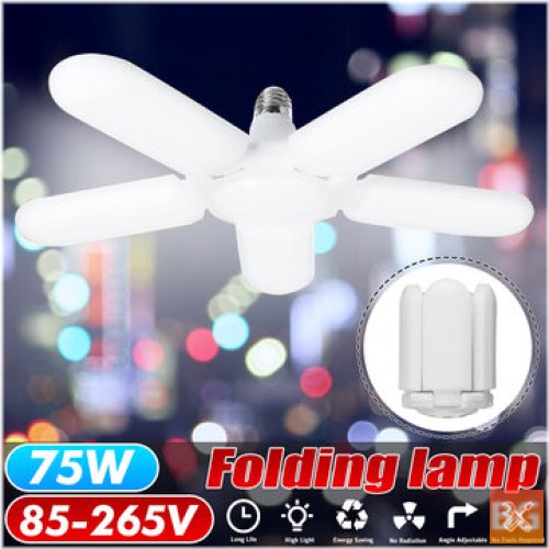 Foldable LED Ceiling Lamp for Home Garage (75W, 2500LM, E27)