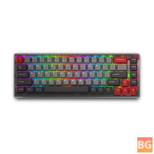 Black LORIIK Keyboard with Red, Green and Blue Keycaps - 68 Keys