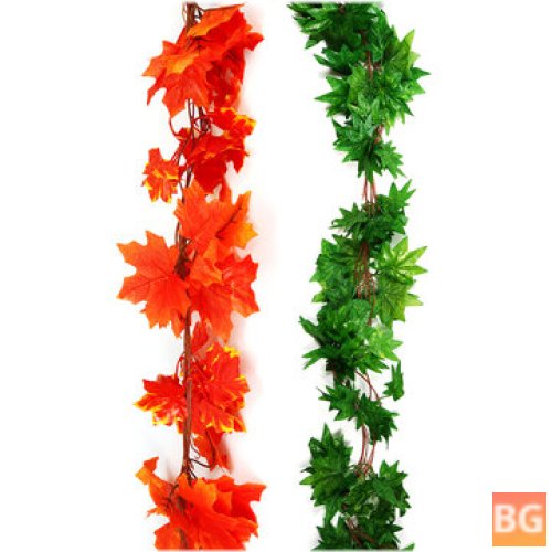 Wedding Garland with Green and Red Maple Leaf