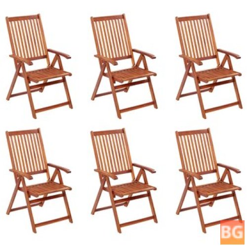 6-Piece Set of Garden Chairs with Wood Frame