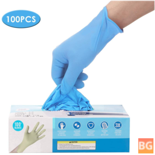 100 Pcs Nitrile Disposable Gloves - Powder-Free Rubber gloves for cleaning food hygiene purposes