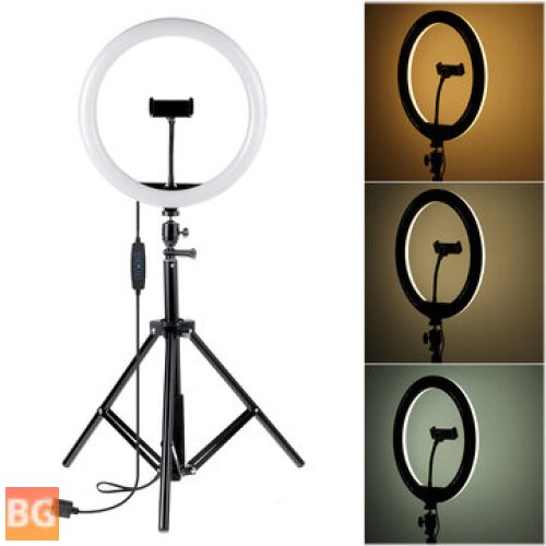 3-Color LED Ring Light with Remote Control - 3000K-5500K