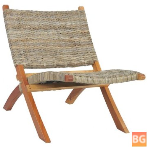 Chair with Rattan and Mahogany Wood