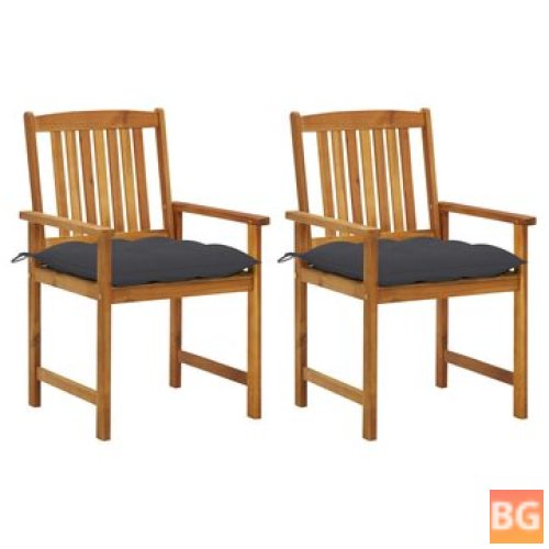 Director's Chairs with Cushions 2 pcs Memory Foam