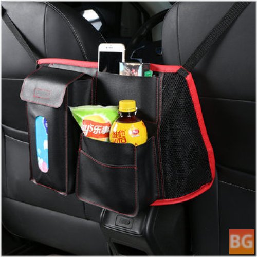 Leather Car Seat Back Storage Bag Organizer with Multi-Slot Hanger for Travel Storage
